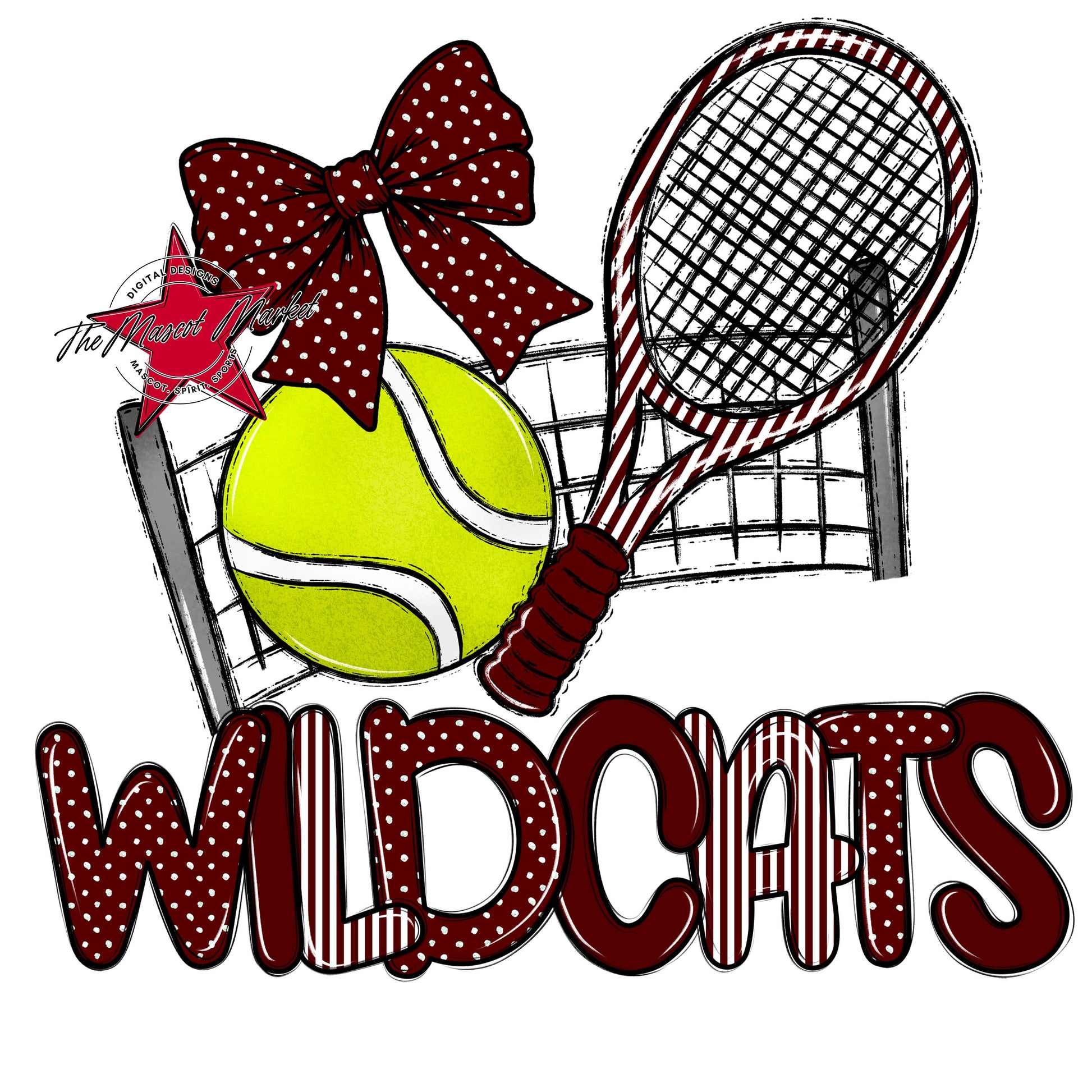 Wildcats Tennis Spirit Design-Maroon