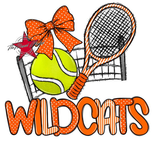 Wildcats Tennis Spirit Design-Orange