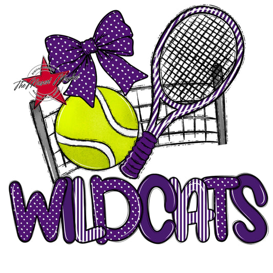 Wildcats Tennis Spirit Design-Purple