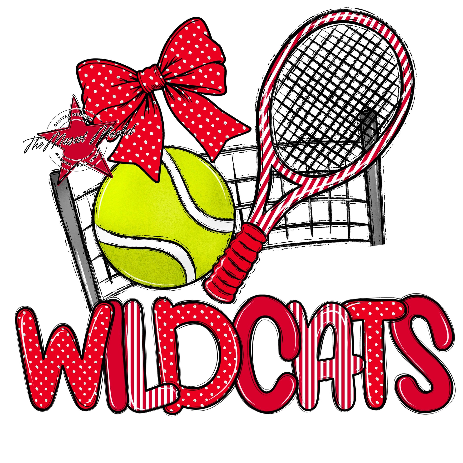 Wildcats Tennis Spirit Design-Red