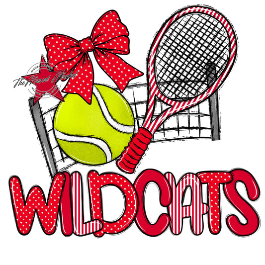 Wildcats Tennis Spirit Design-Red