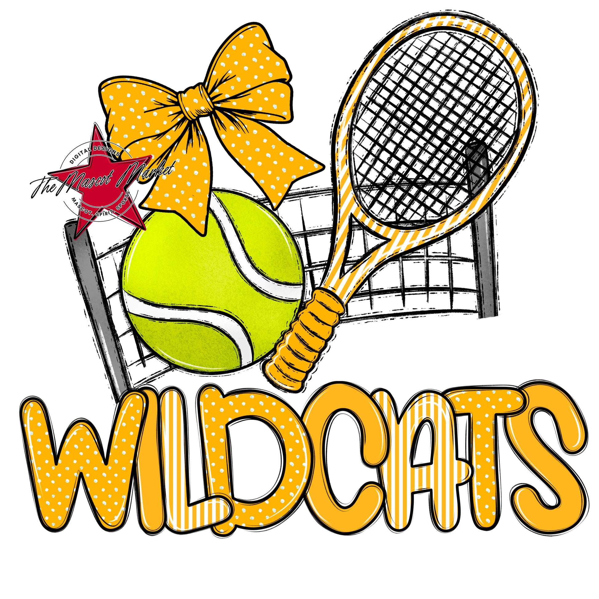 Wildcats Tennis Spirit Design-Yellow