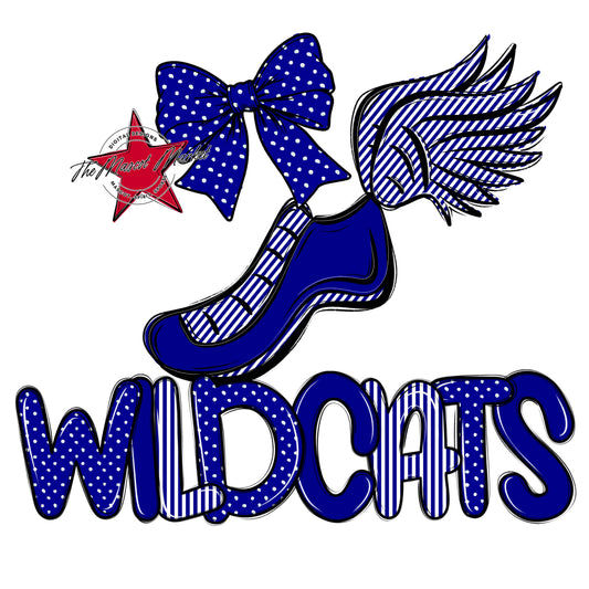 Wildcats Track Spirit Design-Blue