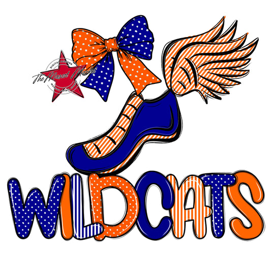 Wildcats Track Spirit Design-Blue & Orange