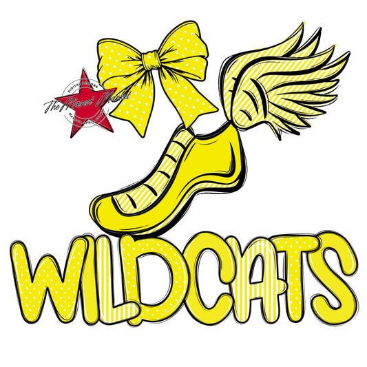 Wildcats Track Spirit Design-Bright Yellow