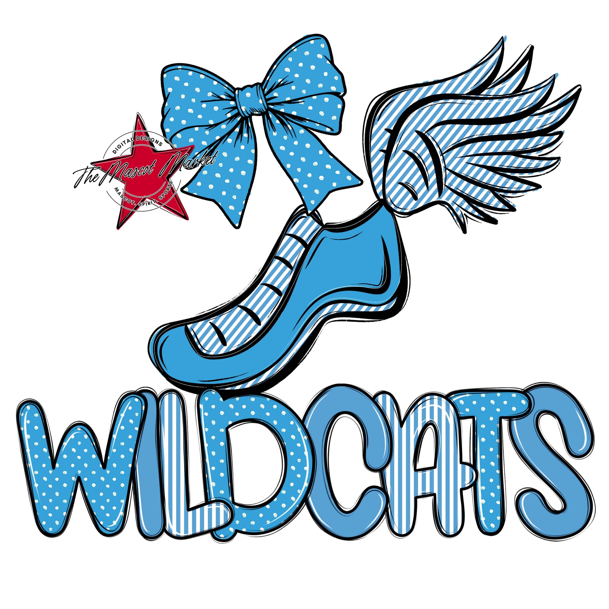 Wildcats Track Spirit Design-Carolina Blue