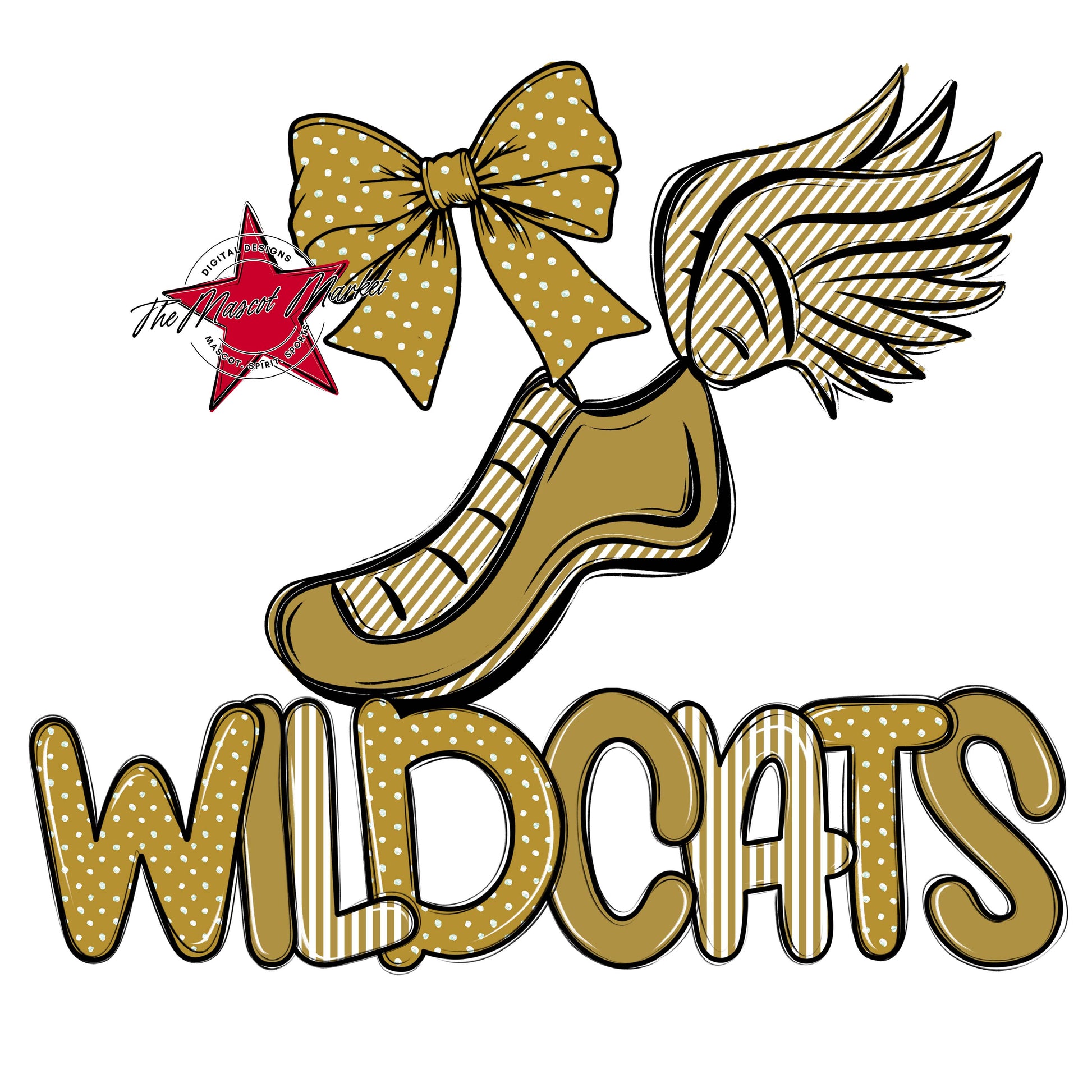 Wildcats Track Spirit Design-Gold