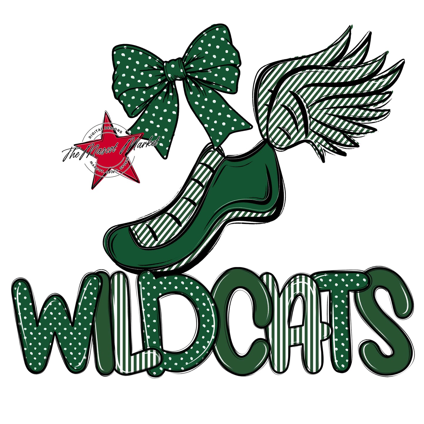Wildcats Track Spirit Design-Green