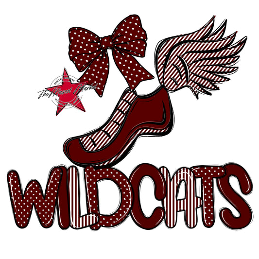 Wildcats Track Spirit Design-Maroon