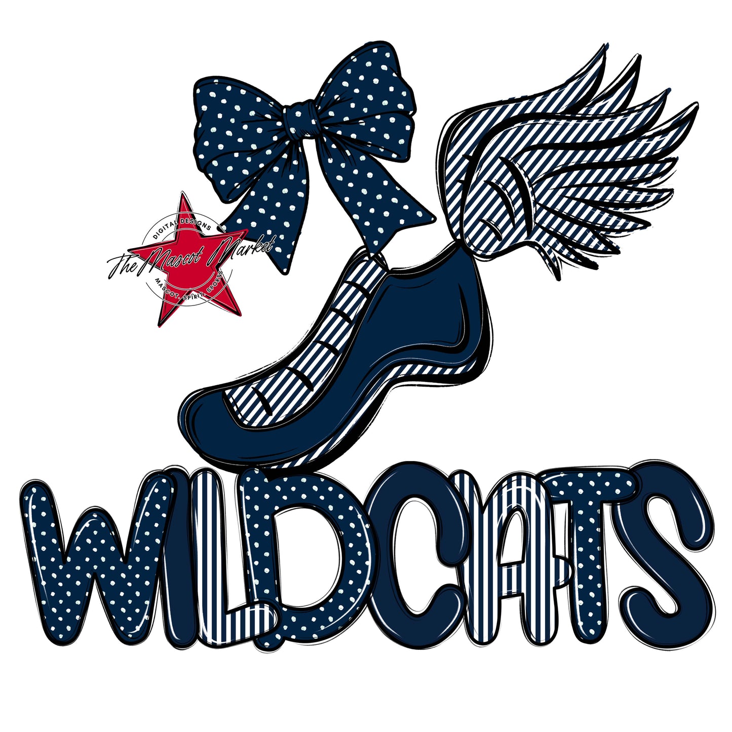 Wildcats Track Spirit Design-Navy