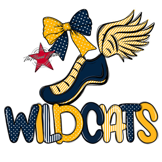 Wildcats Track Spirit Design-Navy & Yellow