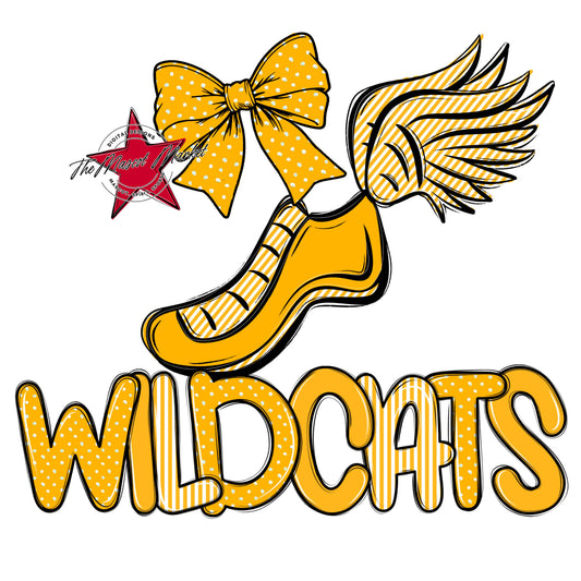 Wildcats Track Spirit Design-Yellow