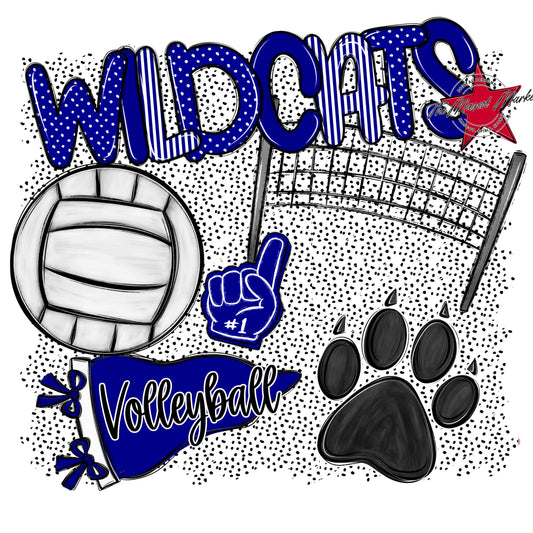 Wildcats Volleyball Spirit-Blue
