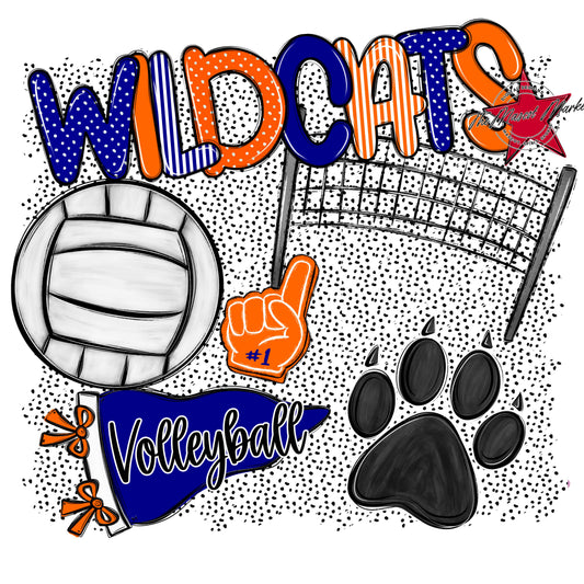 Wildcats Volleyball Spirit-Blue & Orange