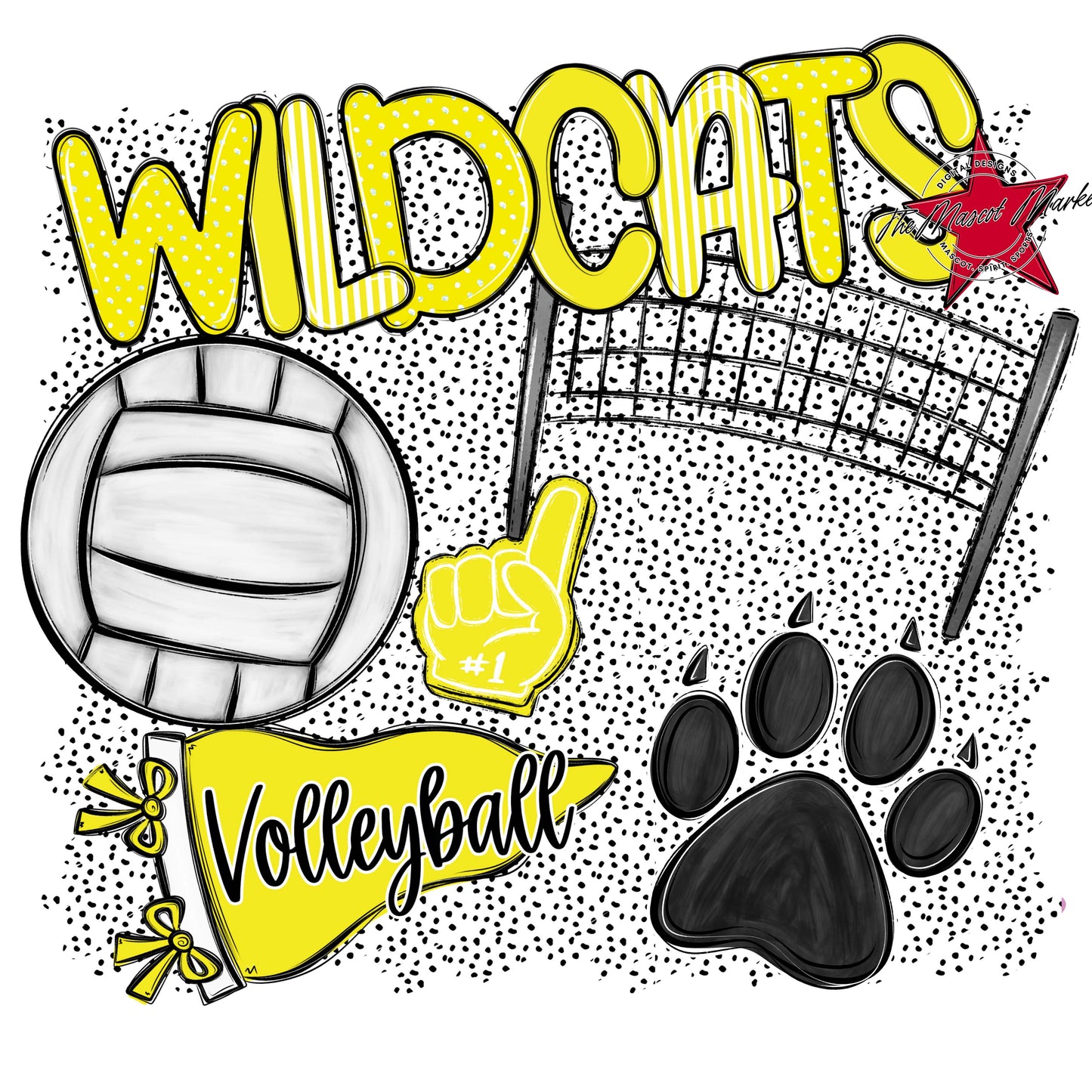 Wildcats Volleyball Spirit-Bright Yellow