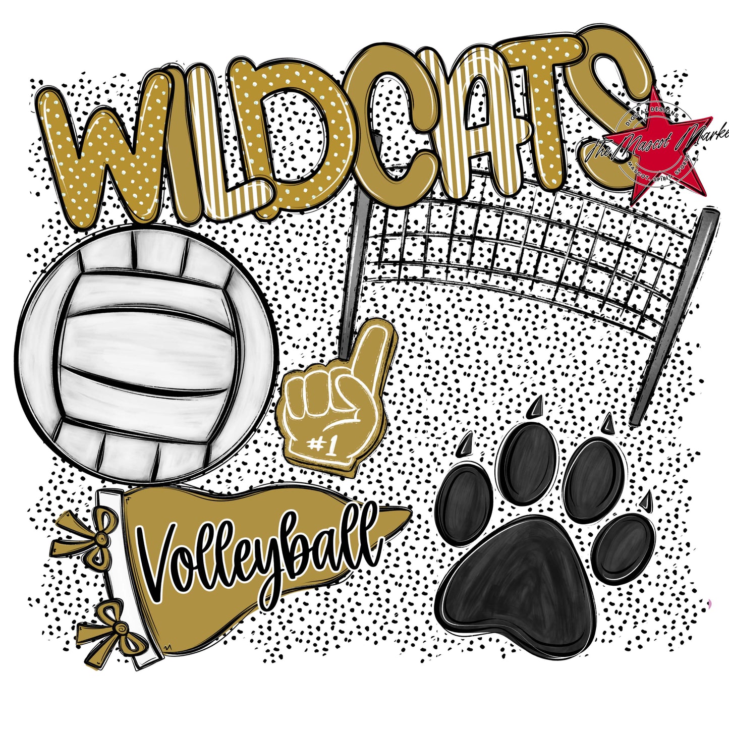 Wildcats Volleyball Spirit-Gold