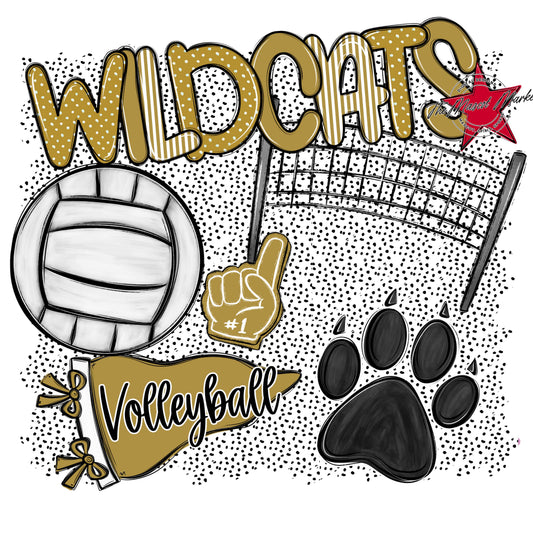 Wildcats Volleyball Spirit-Gold