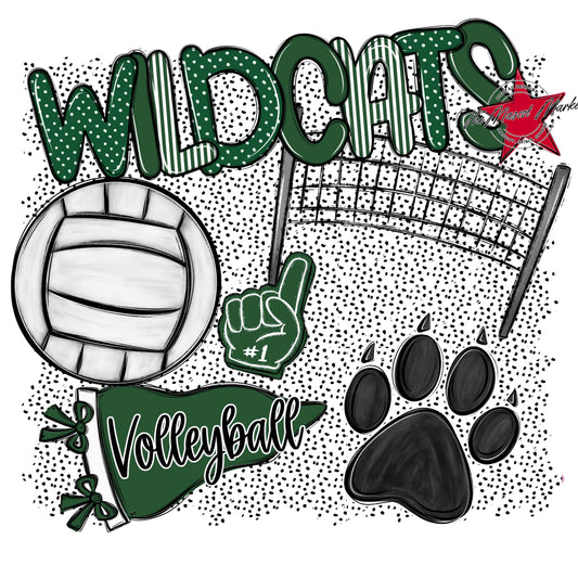 Wildcats Volleyball Spirit-Green