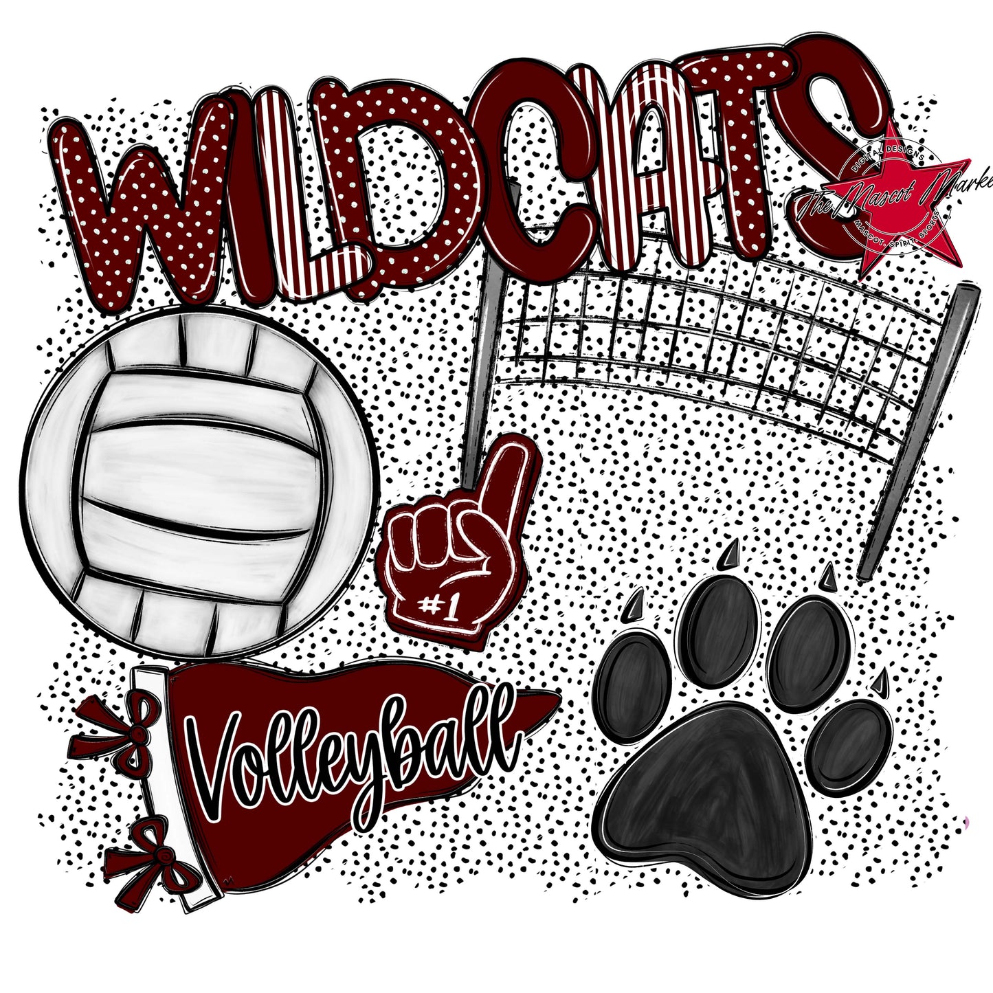 Wildcats Volleyball Spirit-Maroon