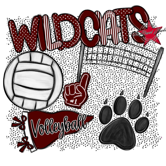 Wildcats Volleyball Spirit-Maroon