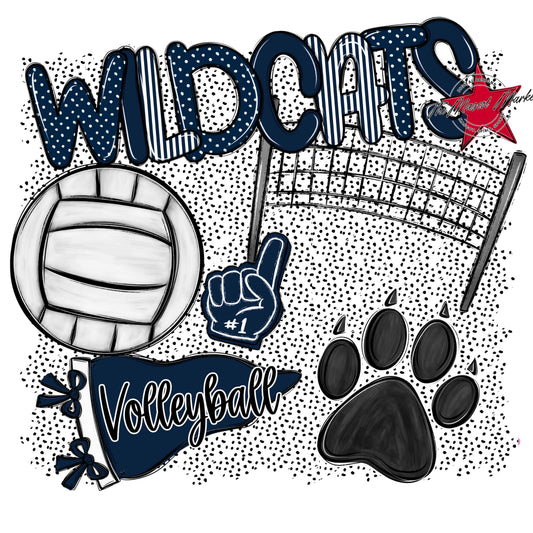 Wildcats Volleyball Spirit-Navy