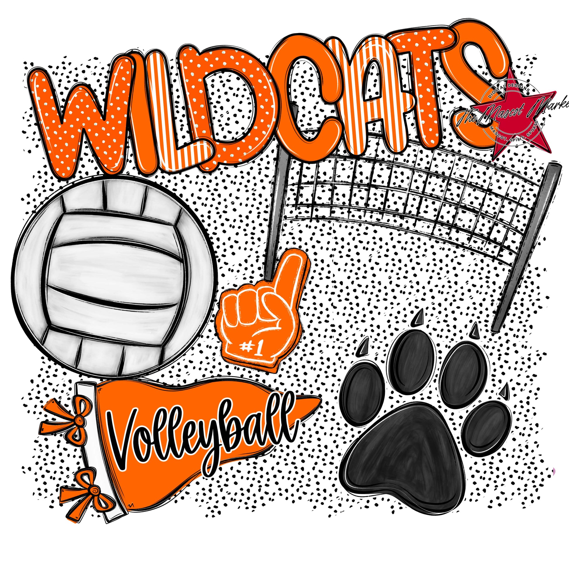 Wildcats Volleyball Spirit-Orange