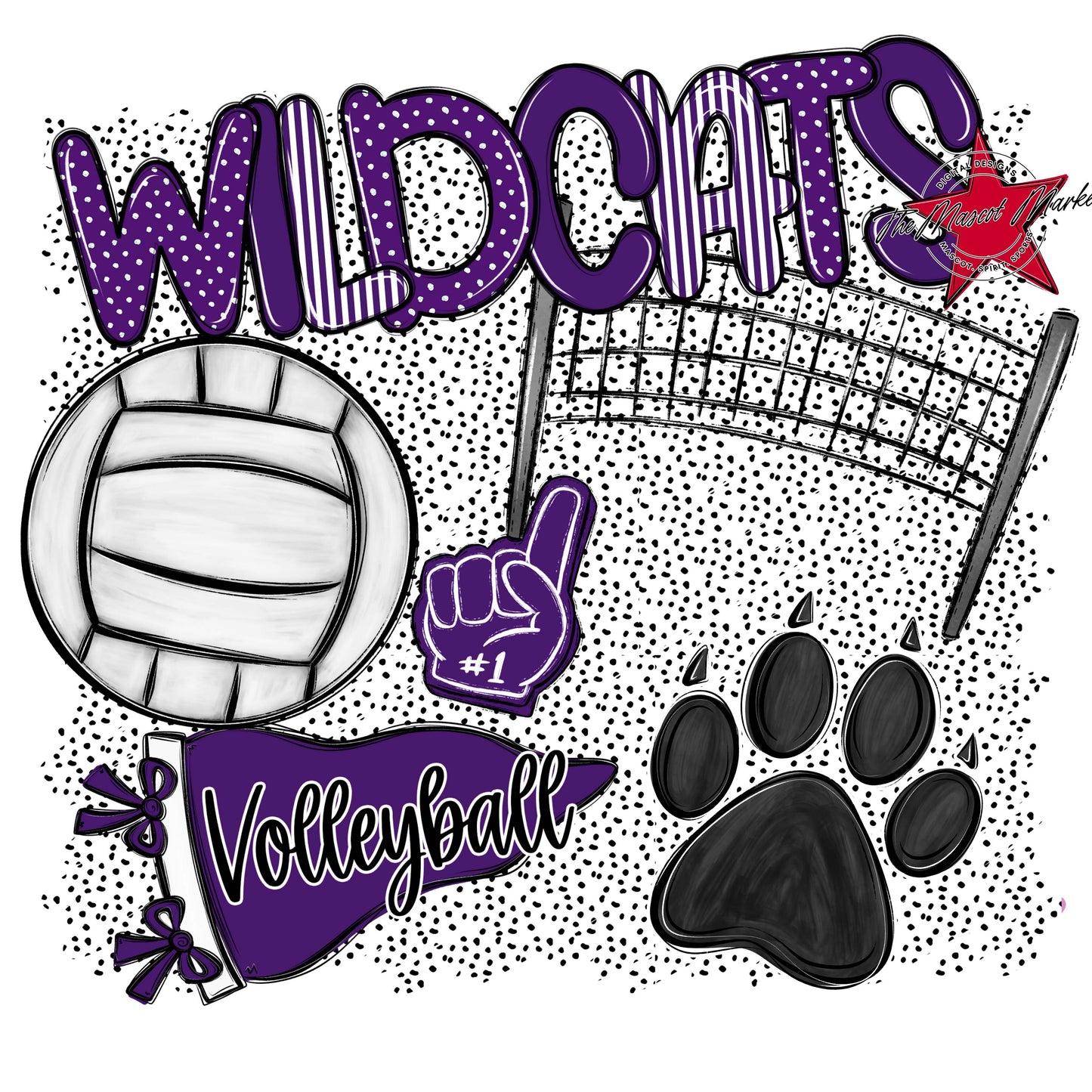 Wildcats Volleyball Spirit-Purple