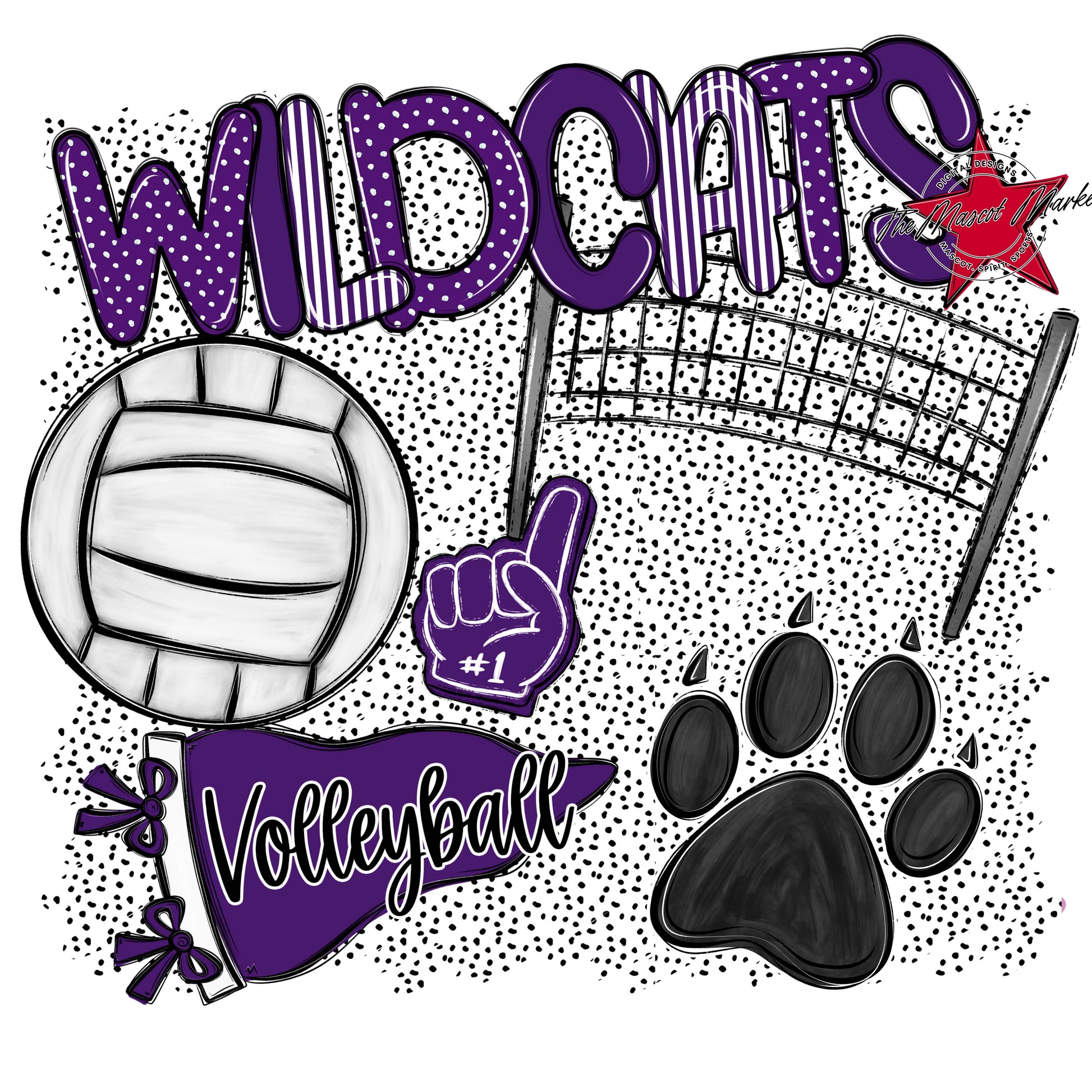 Wildcats Volleyball Spirit-Purple
