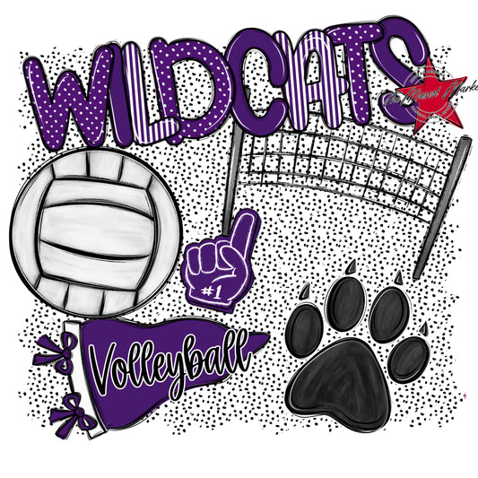 Wildcats Volleyball Spirit-Purple