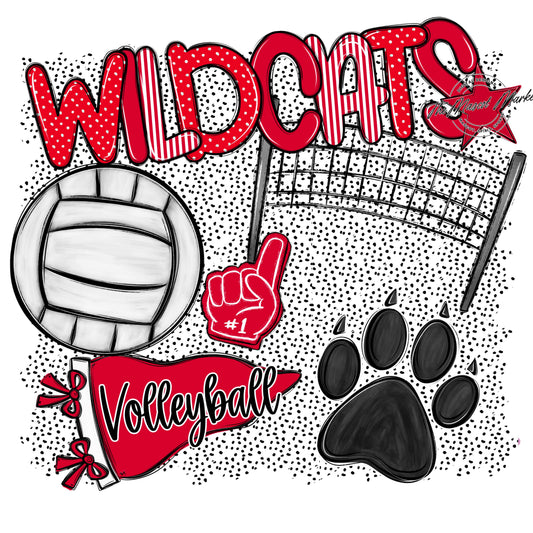 Wildcats Volleyball Spirit-Red