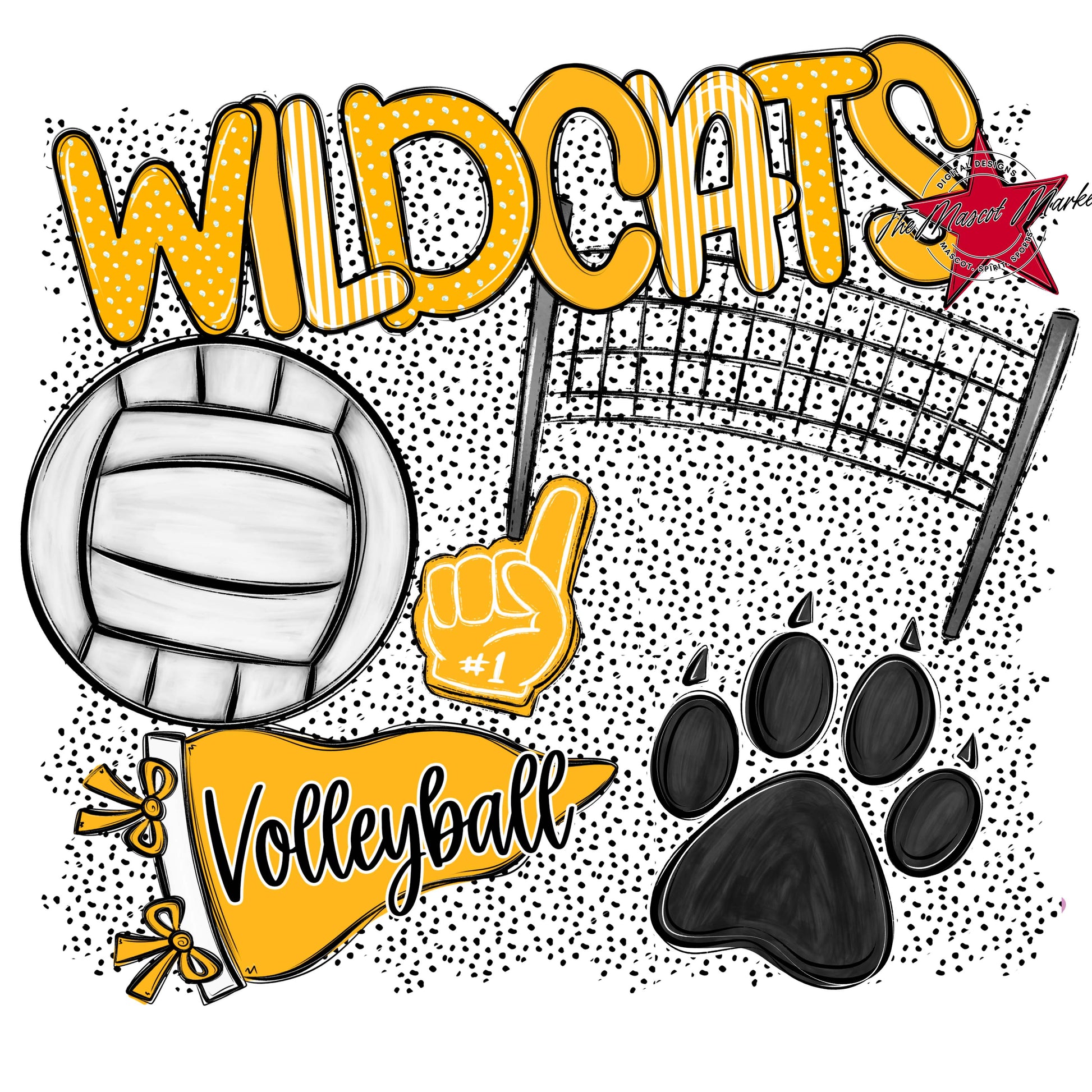Wildcats Volleyball Spirit-Yellow