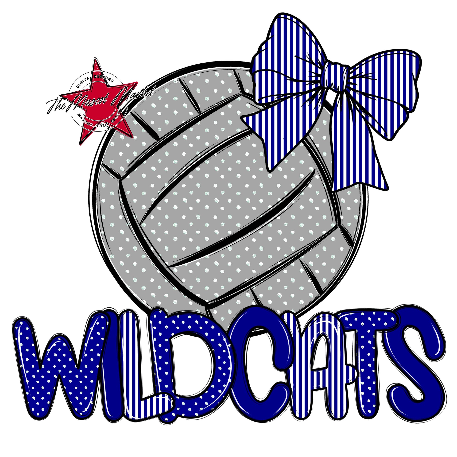 Wildcats Volleyball Spirit Design-Blue