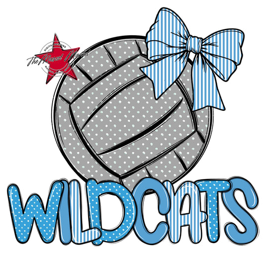 Wildcats Volleyball Spirit Design-Carolina Blue