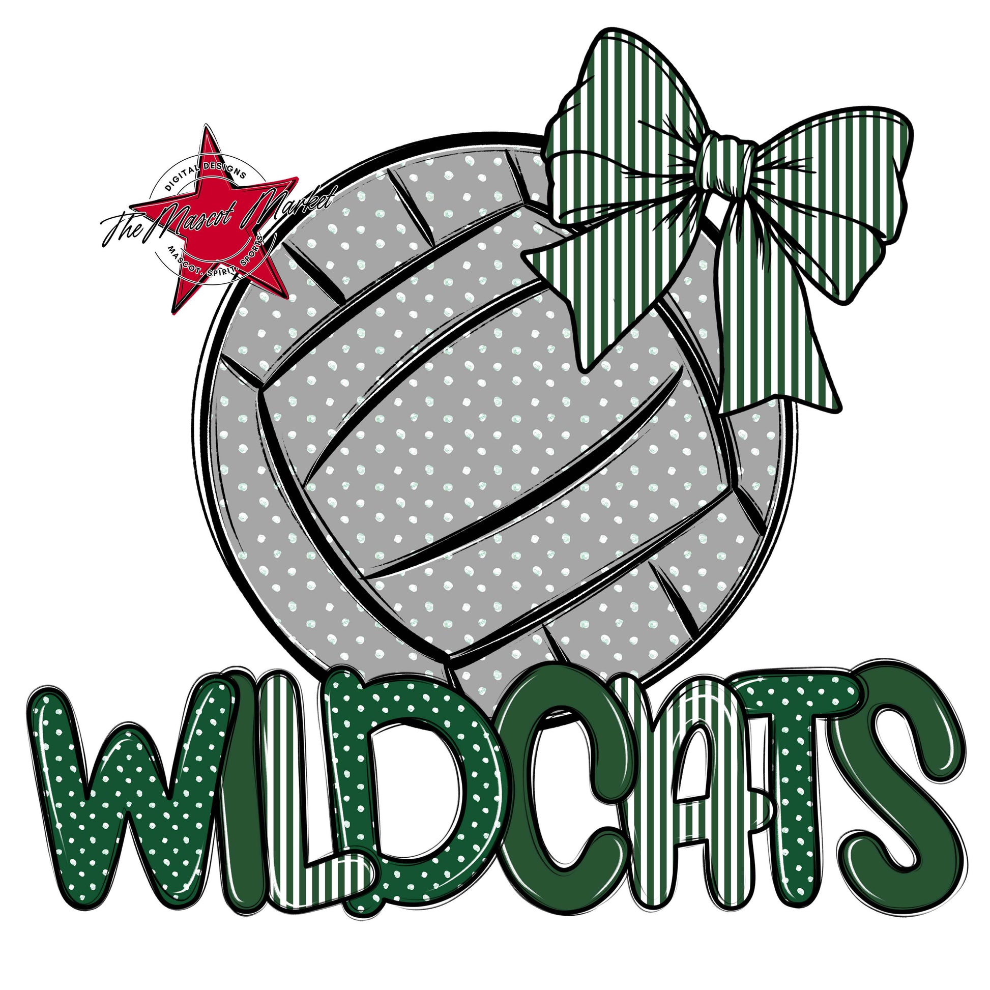 Wildcats Volleyball Spirit Design-Green