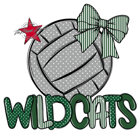Wildcats Volleyball Spirit Design-Green