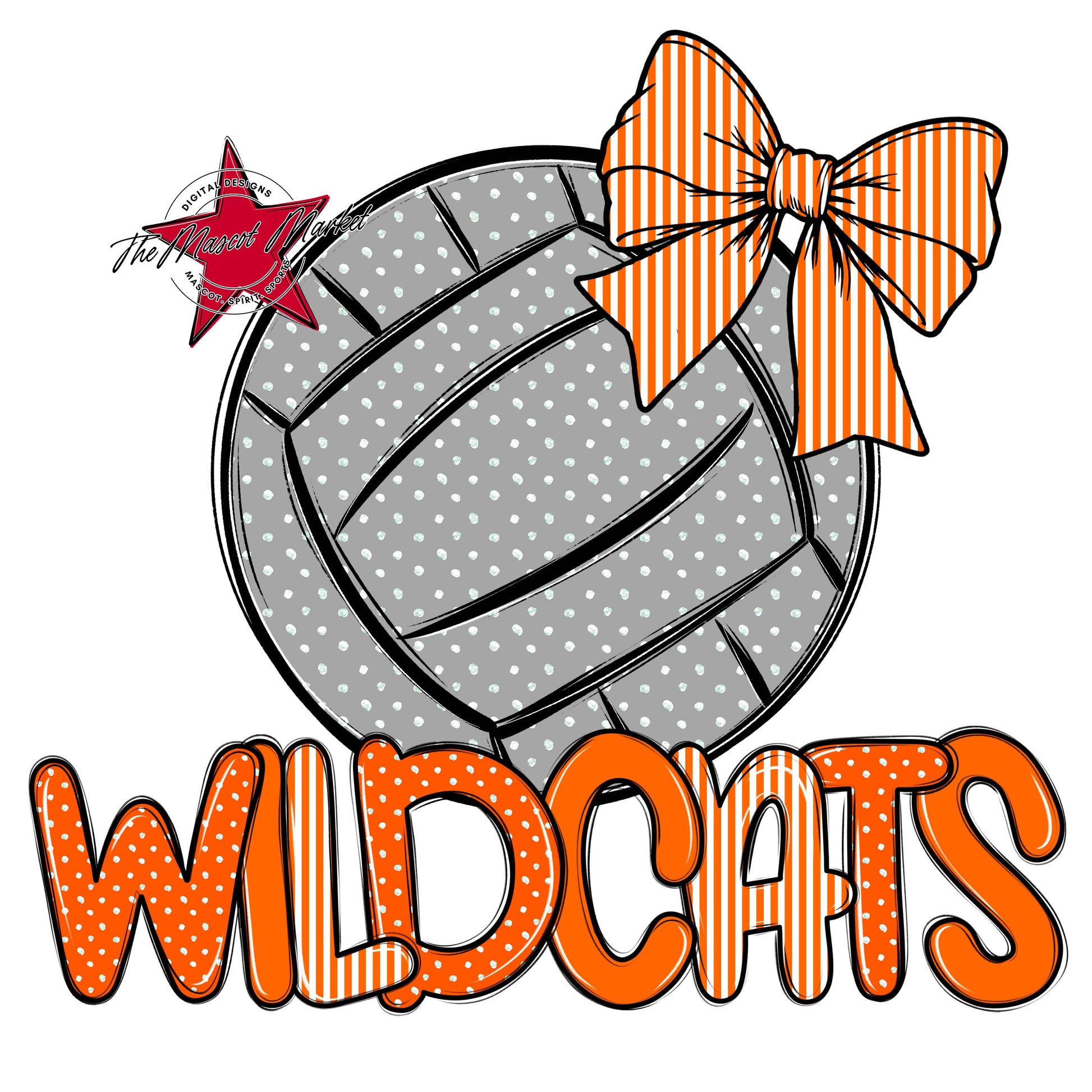 Wildcats Volleyball Spirit Design-Orange