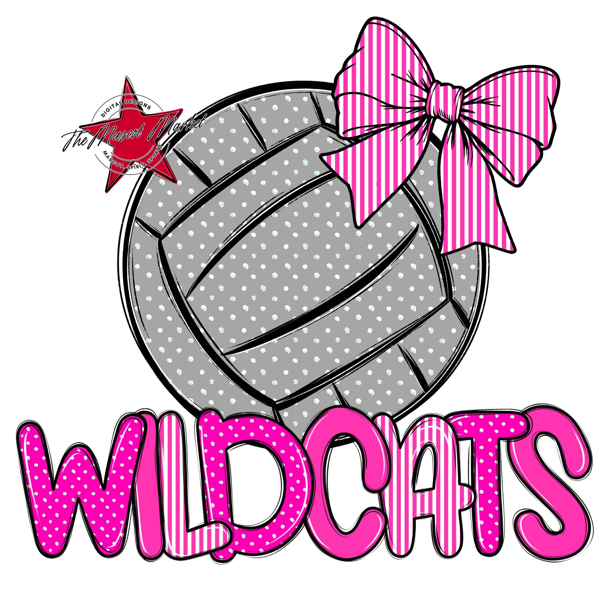 Wildcats Volleyball Spirit Design-Pink