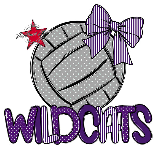 Wildcats Volleyball Spirit Design-Purple