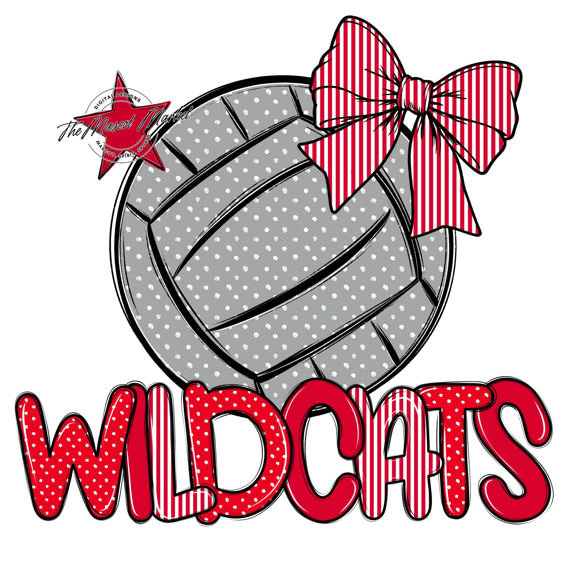 Wildcats Volleyball Spirit Design-Red