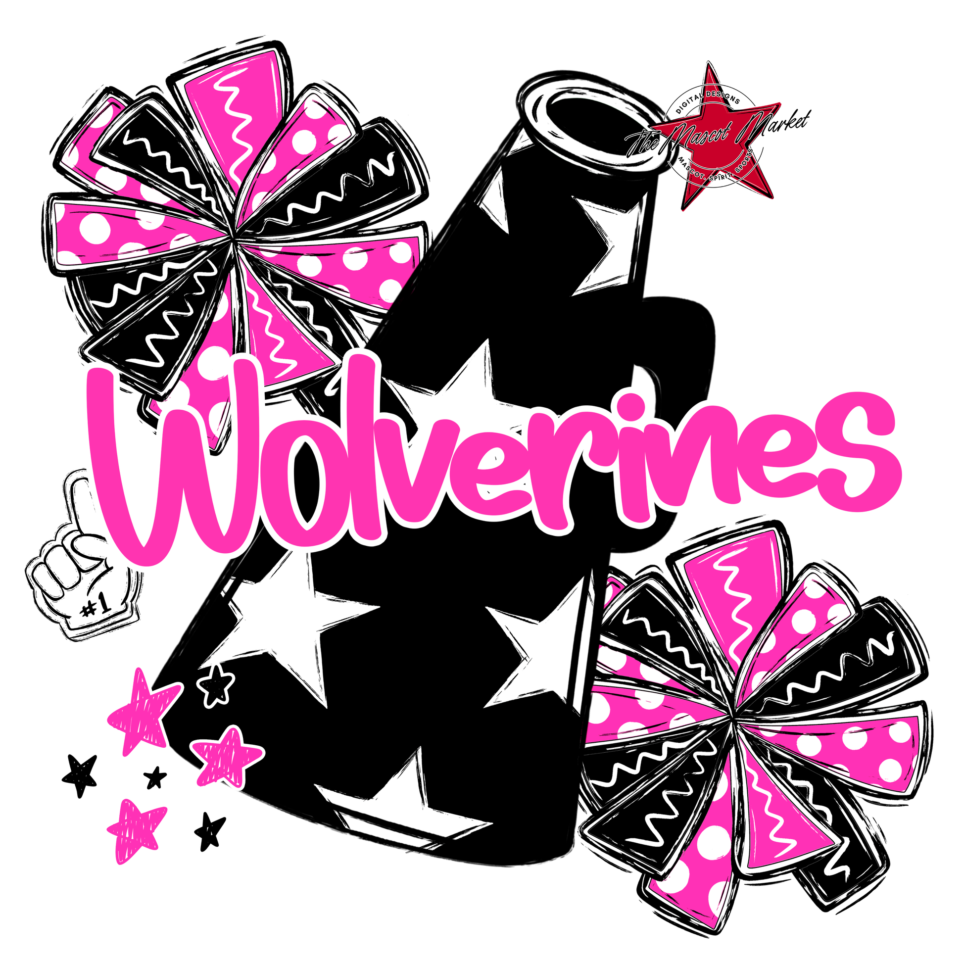 Wolverines Alpha Megaphone Design-Pink