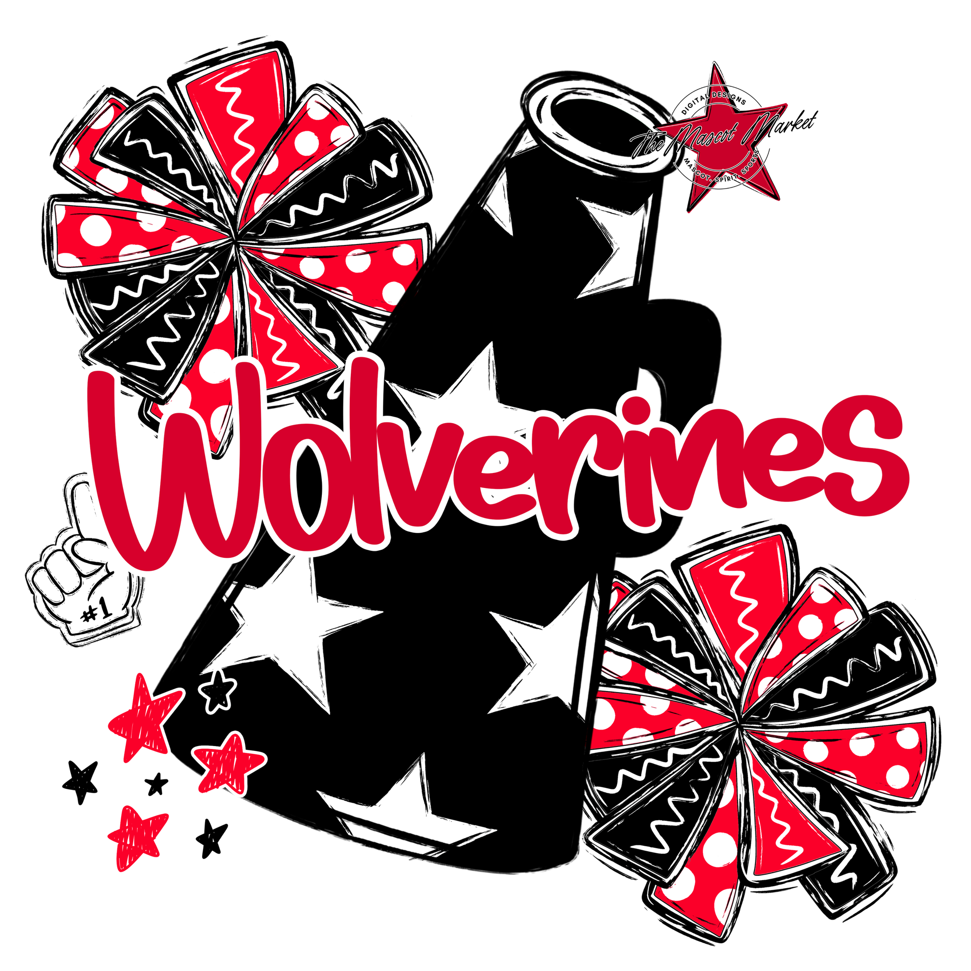 Wolverines Alpha Megaphone Design-Red