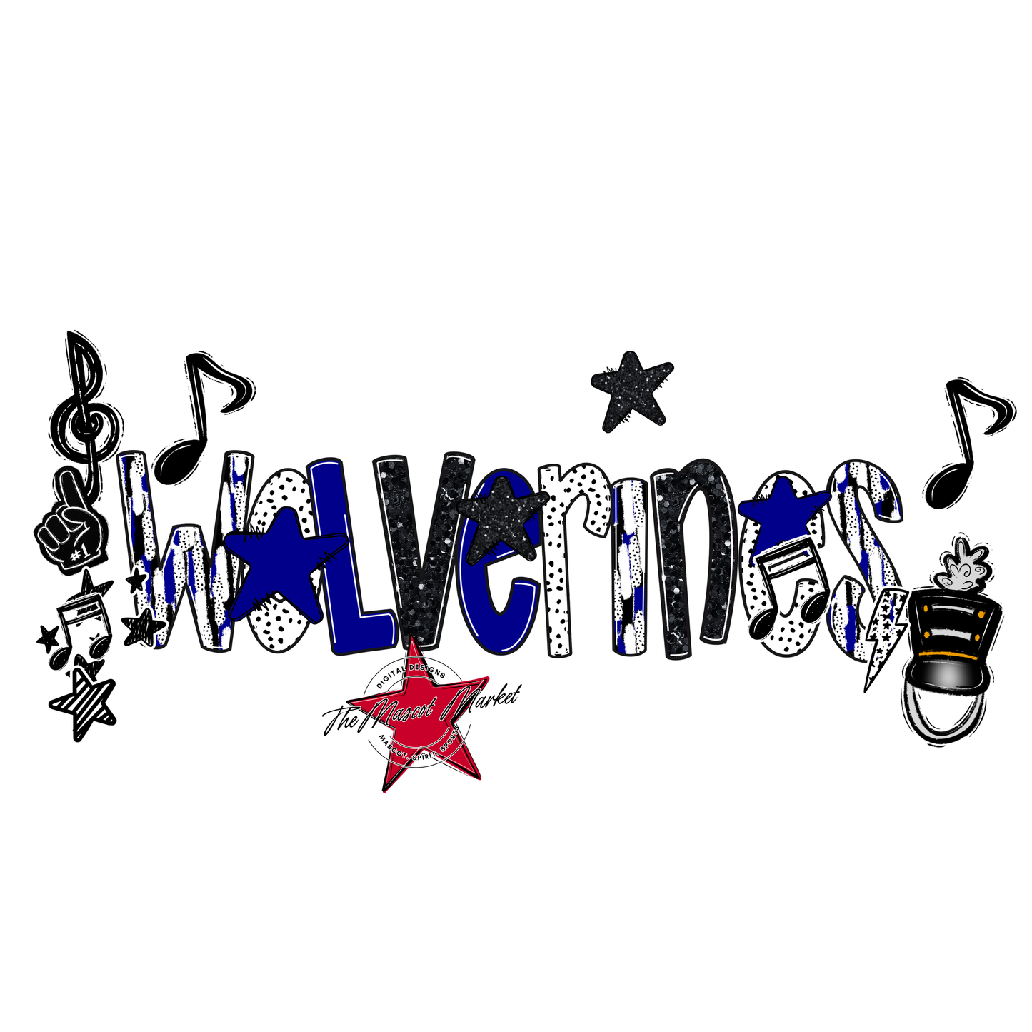 Wolverines Band Scrape-Blue