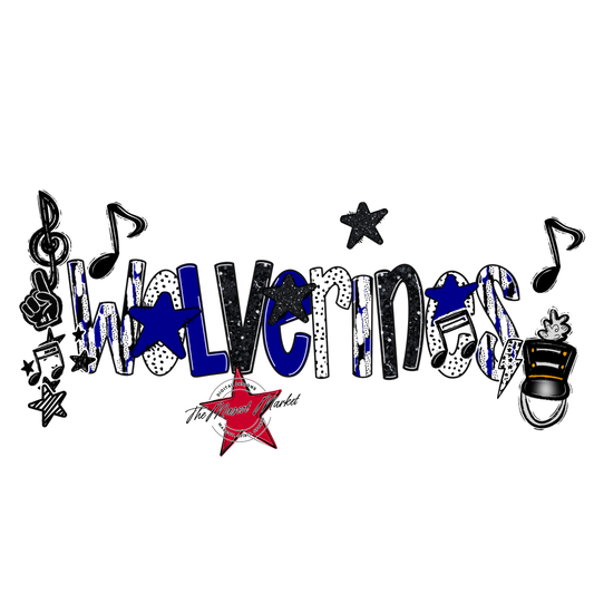 Wolverines Band Scrape-Blue