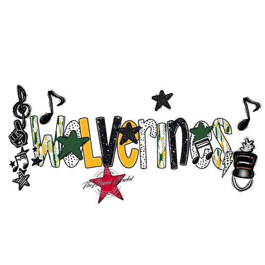 Wolverines Band Scrape-Green-Yellow