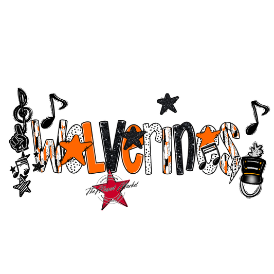 Wolverines Band Scrape-Orange