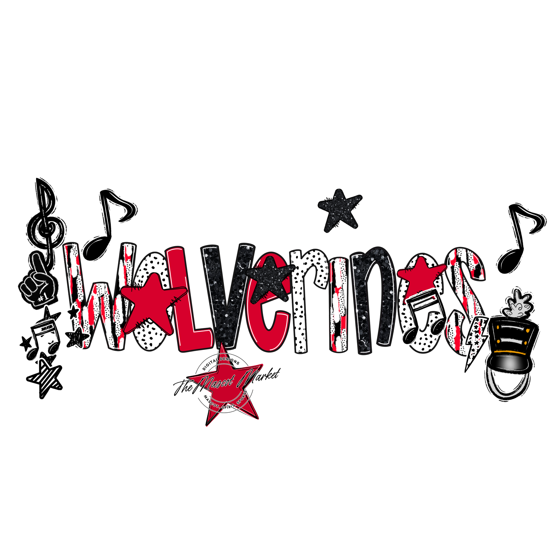 Wolverines Band Scrape-Red