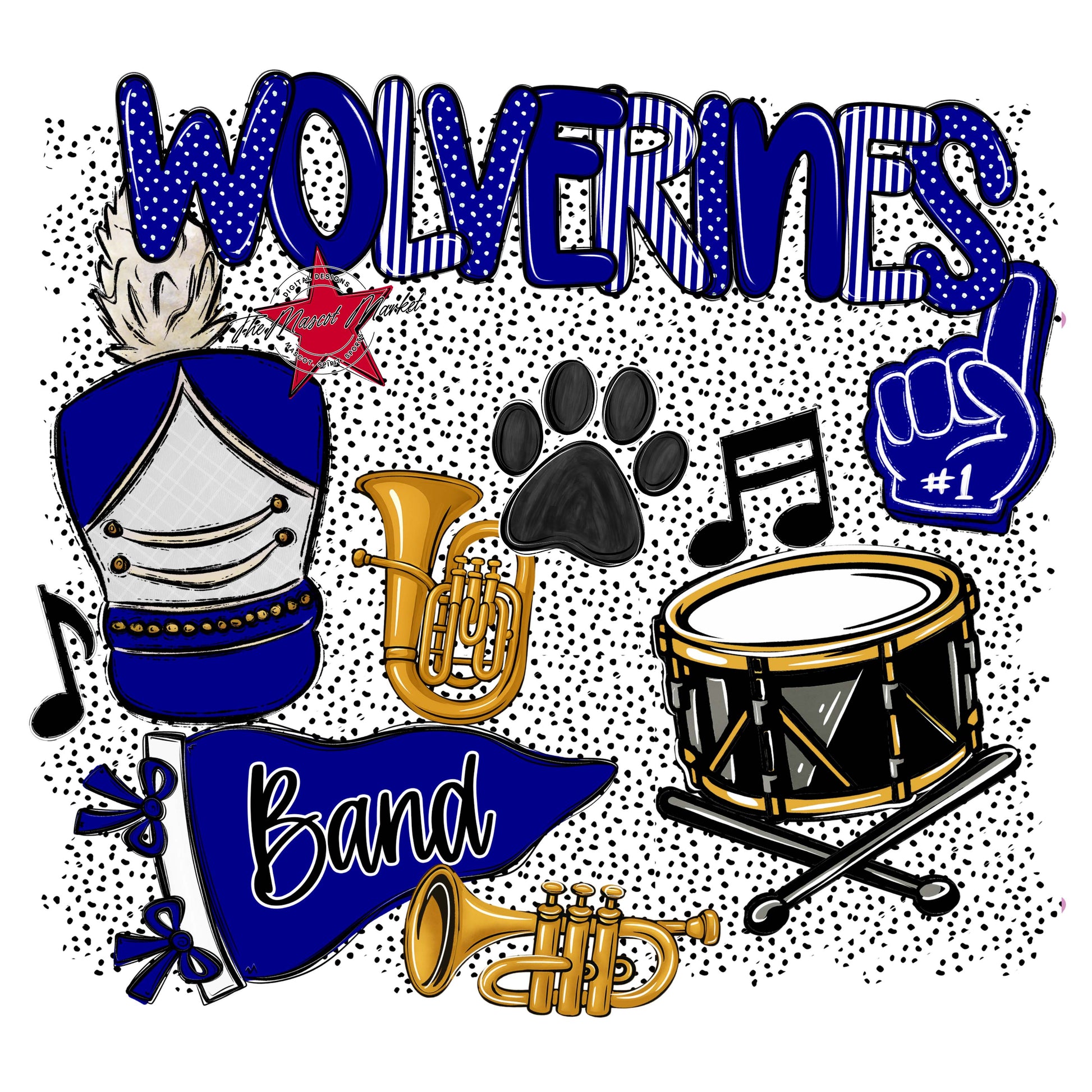 Wolverines Band Spirit-Blue