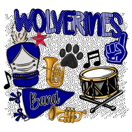 Wolverines Band Spirit-Blue