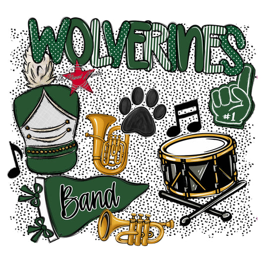 Wolverines Band Spirit-Green