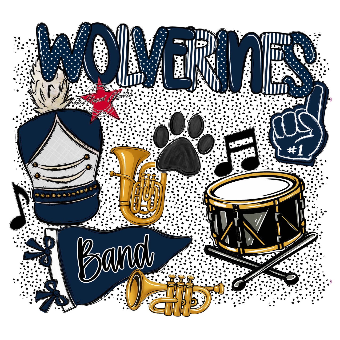 Wolverines Band Spirit-Navy
